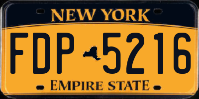 NY license plate FDP5216