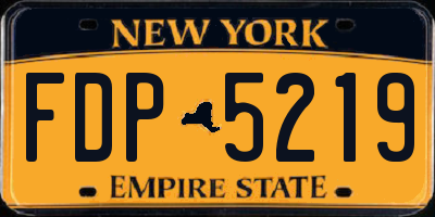 NY license plate FDP5219