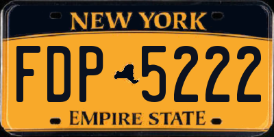 NY license plate FDP5222