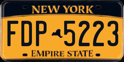 NY license plate FDP5223