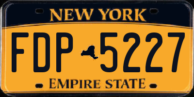 NY license plate FDP5227