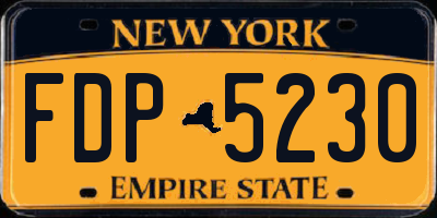 NY license plate FDP5230