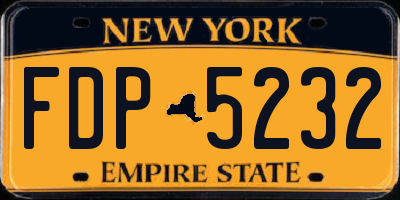 NY license plate FDP5232