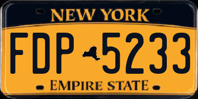NY license plate FDP5233