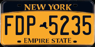 NY license plate FDP5235