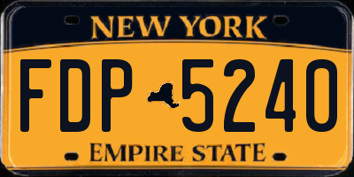NY license plate FDP5240