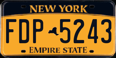 NY license plate FDP5243