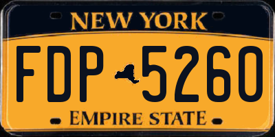 NY license plate FDP5260