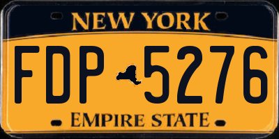 NY license plate FDP5276