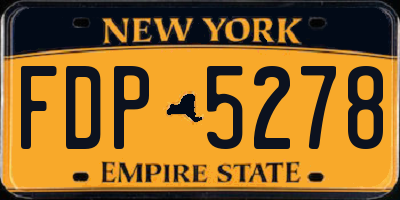 NY license plate FDP5278