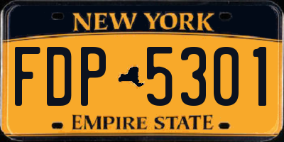 NY license plate FDP5301