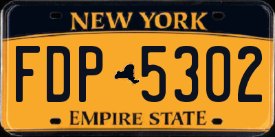 NY license plate FDP5302