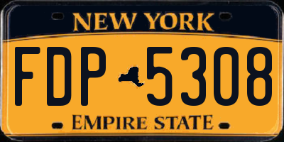 NY license plate FDP5308