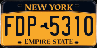 NY license plate FDP5310