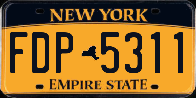 NY license plate FDP5311