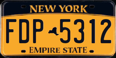 NY license plate FDP5312