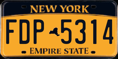 NY license plate FDP5314