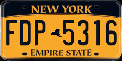 NY license plate FDP5316