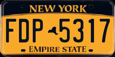 NY license plate FDP5317