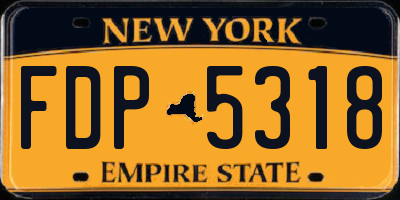 NY license plate FDP5318
