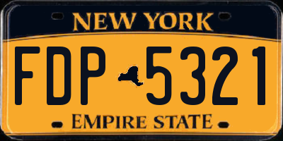 NY license plate FDP5321