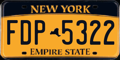 NY license plate FDP5322