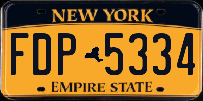 NY license plate FDP5334
