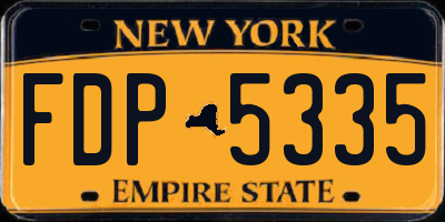 NY license plate FDP5335