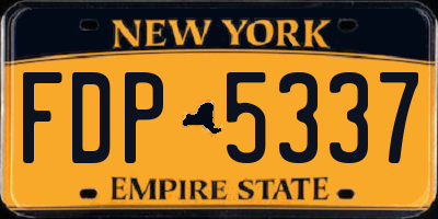 NY license plate FDP5337