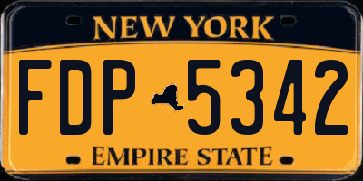 NY license plate FDP5342