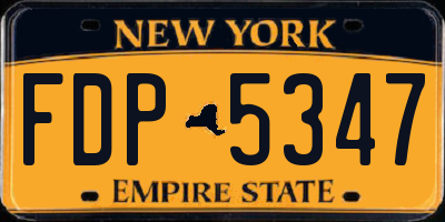 NY license plate FDP5347