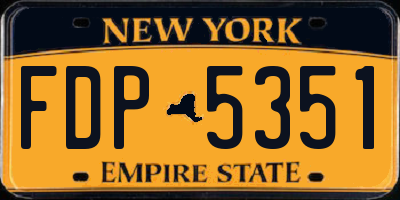 NY license plate FDP5351