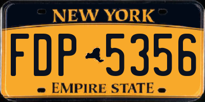 NY license plate FDP5356