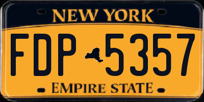 NY license plate FDP5357