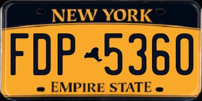 NY license plate FDP5360