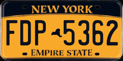 NY license plate FDP5362
