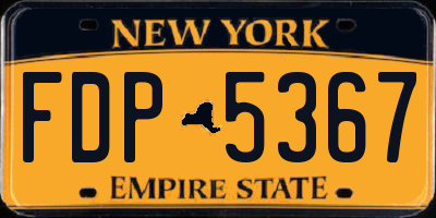 NY license plate FDP5367