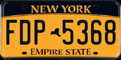 NY license plate FDP5368