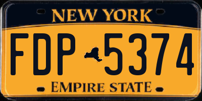 NY license plate FDP5374