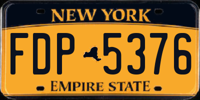 NY license plate FDP5376