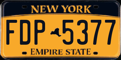NY license plate FDP5377