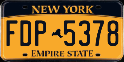 NY license plate FDP5378