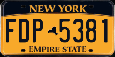 NY license plate FDP5381