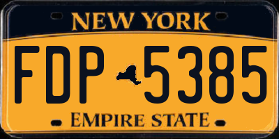 NY license plate FDP5385