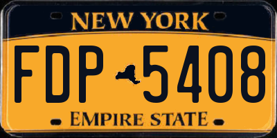 NY license plate FDP5408