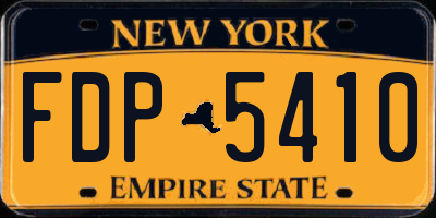 NY license plate FDP5410