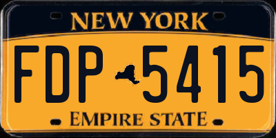 NY license plate FDP5415