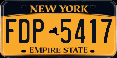 NY license plate FDP5417