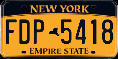 NY license plate FDP5418