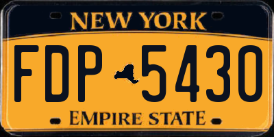 NY license plate FDP5430